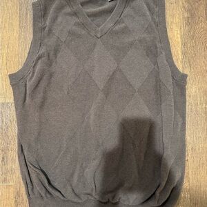 Y2K Oscar de la renta Brown Argyle Sweater Vest m